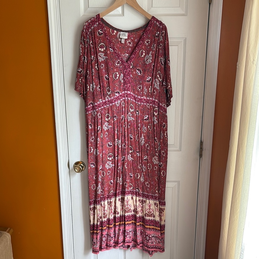 Knox Rose Red and Cream Dolman Sleeve Sundress